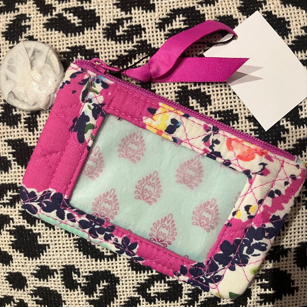 Vera Bradley Pink and Blue Floral ID Case Pouch - Picture 4 of 7